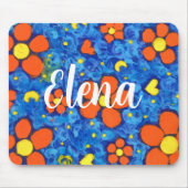 Oranje bloem in water muismat (Voorkant)