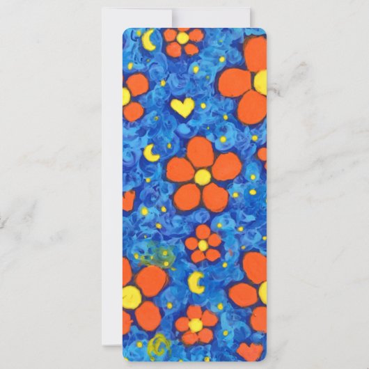 Oranje bloem in water platte Kaart (Achterkant)