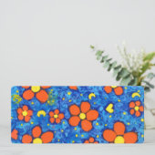 Oranje bloem in water platte Kaart (Staand voorkant)