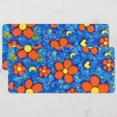 Oranje bloem in water platte Kaart (Voorkant / Achterkant)