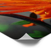 Oranje bloem in zonnebloemen poster (Hoek)