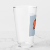Oranje bloem met blauwe achtergrond glas (Rechts)