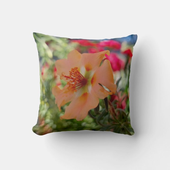 Oranje Bloem Natuur Fotografie Kussen (Voorkant)