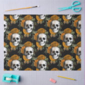 Oranje Bloem Schedel Serie Ontwerp 10 Tissuepapier (Craft)