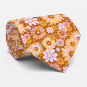 Oranje  bloem Stropdas (Opgerold)