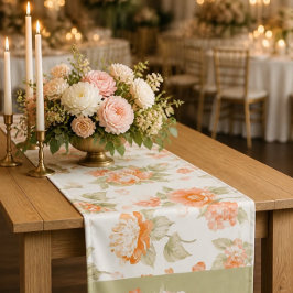 Oranje bloem tafel runner voor de bruiloft medium tafelloper