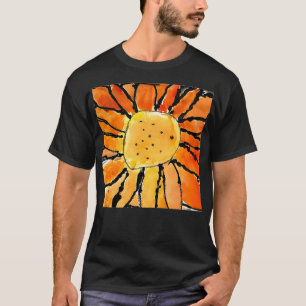 Oranje bloem uit de verbeelding van een kind t-shirt