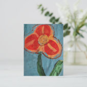 Oranje Bloem van Mixed Media Briefkaart (Staand voorkant)
