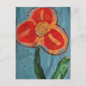 Oranje Bloem van Mixed Media Briefkaart (Voorkant)