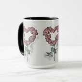 Oranje bloem van Roos Hart  Tekening Mok (Voorkant links)