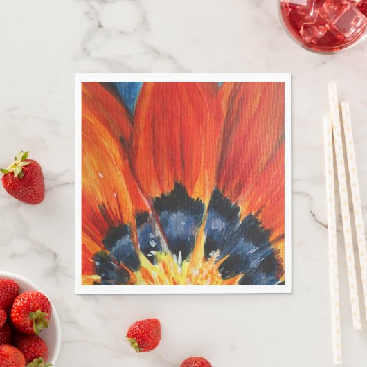 Oranje bloemblaadjes schilderend papieren servet (Insitu)