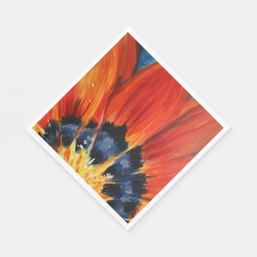 Oranje bloemblaadjes schilderend papieren servet (Hoek)