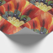 Oranje bloembladeren Matte inpakpapier (Hoek)