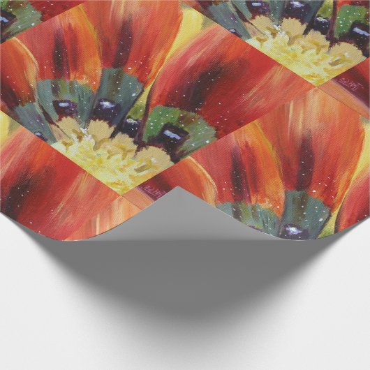 Oranje bloembladeren Matte inpakpapier (Hoek)