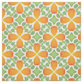 Oranje bloembloembloembloemmozaïekretro 60s 70s stof