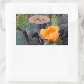 Oranje bloemcilinders Blossom Opuntia Prickly Pear Rechthoekige Sticker (Tas)