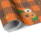 Oranje bloemcontroleur inpakpapier (Rol Hoek)