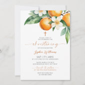 Oranje bloemdoop kaart (Voorkant)