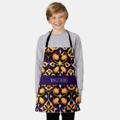 Oranje bloemen 3V druppels bloemmotief Schort (Gedragen)