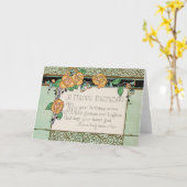 Oranje Bloemen Art Deco Rhyming Gedicht Verjaardag Kaart (Gele Bloem)