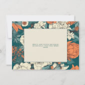 Oranje bloemen, behalve de datumkaart save the date (Achterkant)