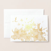 Oranje bloemen - Birthday Gold Folie Kaarten (Met envelop)