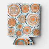 Oranje bloemen blikjeskoeler (Voorkant)