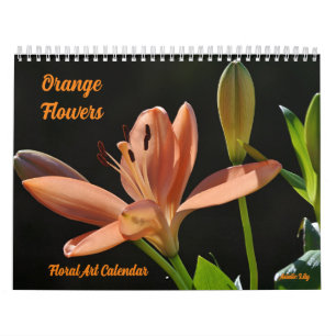 Oranje Bloemen Bloemen Kunstkalender Kalender