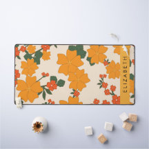 Oranje bloemen, bloemenpatroon, Jouw naam