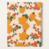 Oranje bloemen, bloemenpatroon, Jouw naam Planner (Achterkant)
