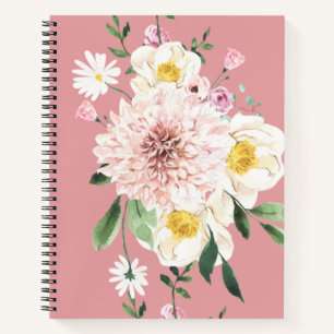 Oranje bloemen bloemenspiraal Notitieboek