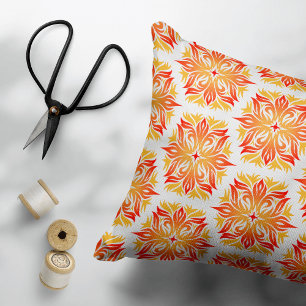 Oranje bloemen, bloemmotief, bloemmotief accent kussen