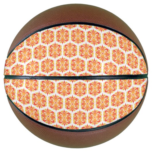 Oranje bloemen, bloemmotief, bloemmotief basketbal (Voorkant)
