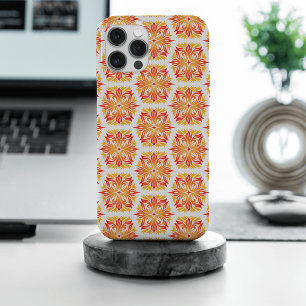 Oranje bloemen, bloemmotief, bloemmotief iPhone 15 pro max case