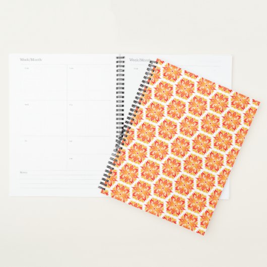 Oranje bloemen, bloemmotief, bloemmotief planner (Display)