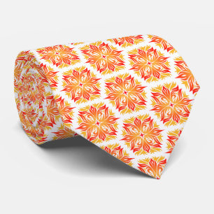 Oranje bloemen, bloemmotief, bloemmotief stropdas