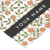 Oranje bloemen, bloemmotief, Boho, Jouw naam Korte Tafelloper (Hoek)