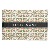 Oranje bloemen, bloemmotief, Boho, Jouw naam Kussensloop (Achterkant)