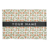 Oranje bloemen, bloemmotief, Boho, Jouw naam Kussensloop (Voorkant)