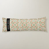 Oranje bloemen, bloemmotief, Boho, Jouw naam Lichaamskussen (Achterkant)