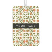 Oranje bloemen, bloemmotief, Boho, Jouw naam Luchtverfrisser (Achterkant)