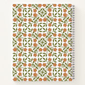 Oranje bloemen, bloemmotief, Boho, Jouw naam Notitieboek (Achterkant)