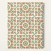 Oranje bloemen, bloemmotief, Boho, Jouw naam Planner (Achterkant)