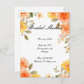 ORANJE BLOEMEN BOTANISCHE TROUWFEEST UITNODIGING (Voorkant / Achterkant)