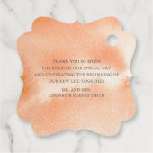 Oranje bloemen bruiloft dank u bedankjes labels (Achterkant)