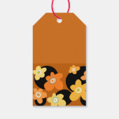 Oranje bloemen cadeaulabel (Achterkant)