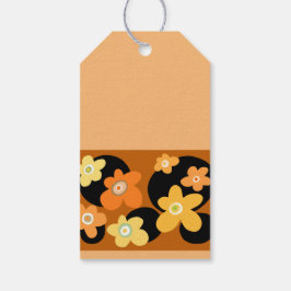 oranje bloemen cadeaulabel