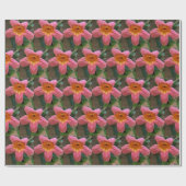 Oranje bloemen cadeaupapier (Vlak)