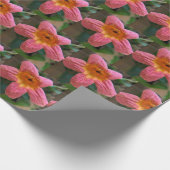 Oranje bloemen cadeaupapier (Hoek)