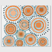 Oranje bloemen cadeaupapier (Vlak)